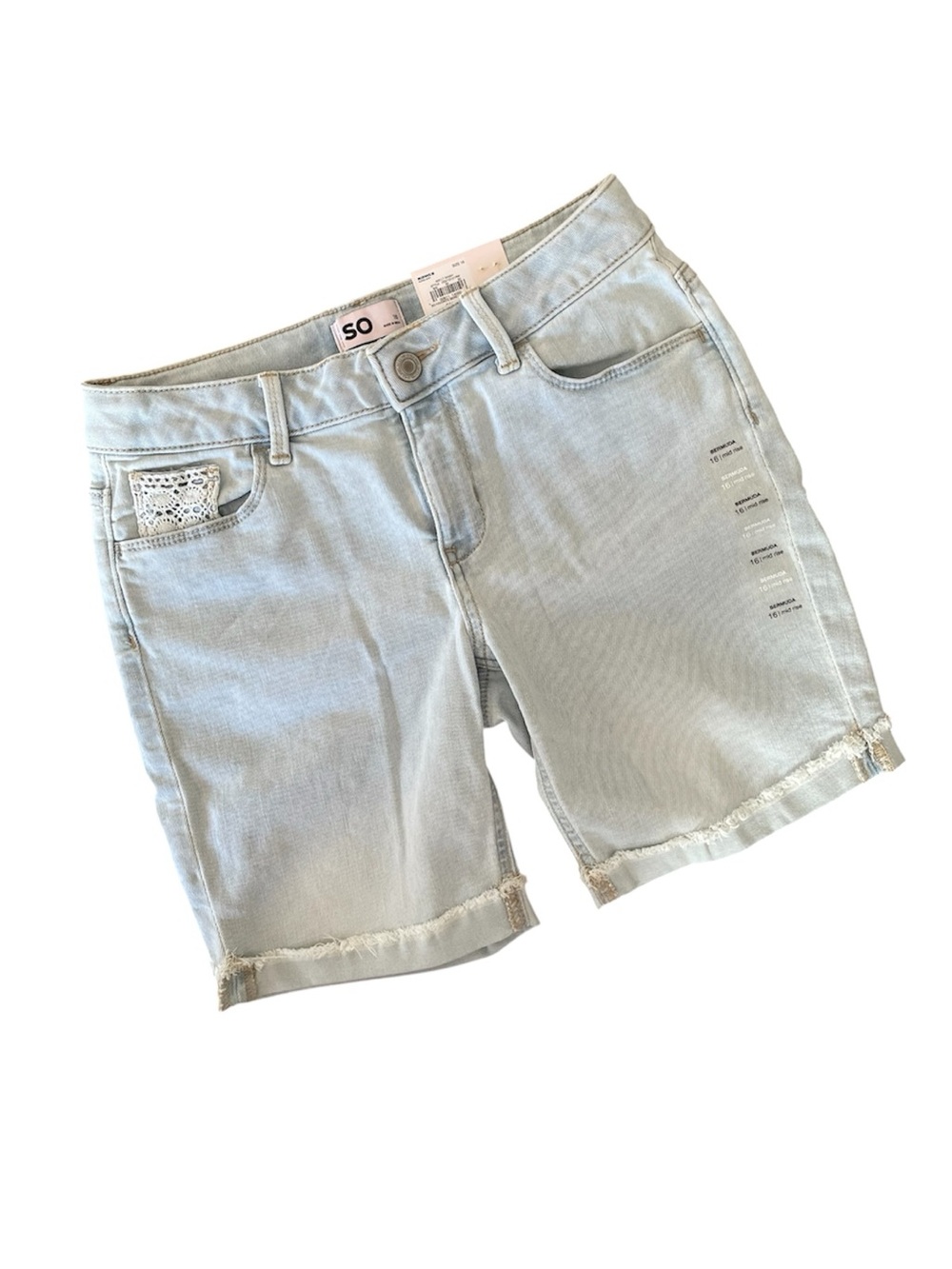 Girls Denim Bermuda Shorts